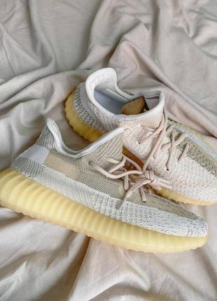 Adidas yeezy 350 v2 natual шикарные кроссовки рефлективные6 фото