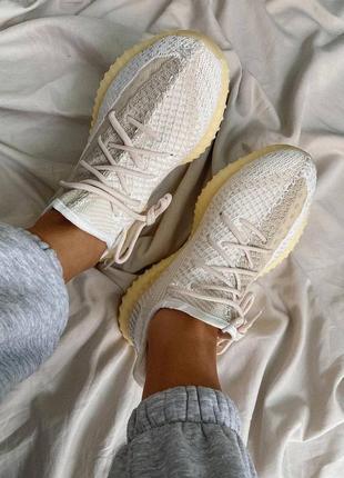 Adidas yeezy 350 v2 natual шикарные кроссовки рефлективные9 фото