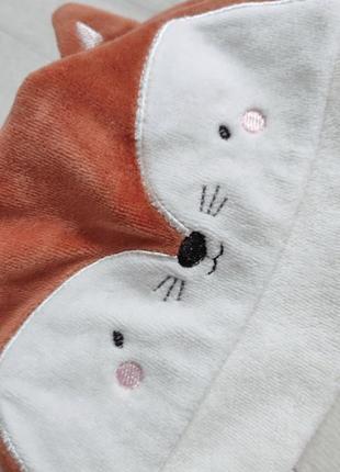 Шапочка белочка вельветовая плюшевая демисезонная шапка новорождённым2 фото