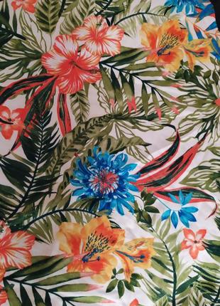 Авторский шелковый платок цветы гибискус сафари4 фото