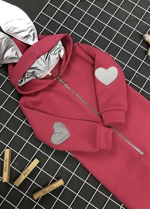 Ромпер на флісі трикотажний комбінезон зайчик з світловідбиваюми вставками