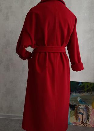 Кашемировое красное пальто2 фото
