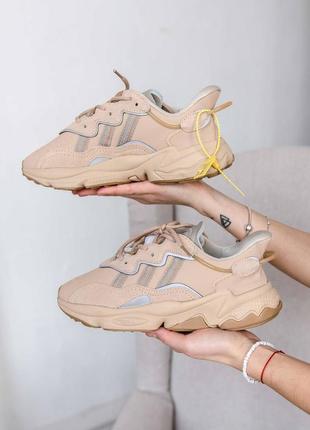 Кроссовки адидас женские бежевые adidas ozweego adiprene beige, кросівки жіночі адідас
