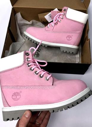 ⭕sale⭕❄️timberland pink fur❄️ женские зимние ботинки тимберленд с мехом