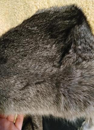 Шапка детская или женская мех кролик натуральный серый10 фото