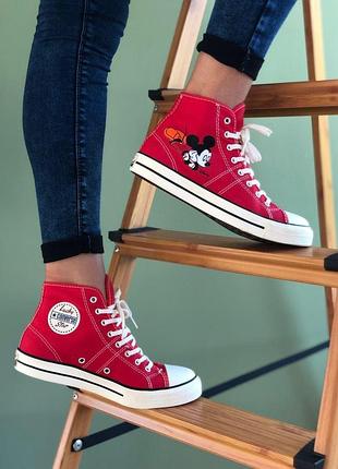 Кеди жіночі конверс converse all star mickey Shoes8 фото