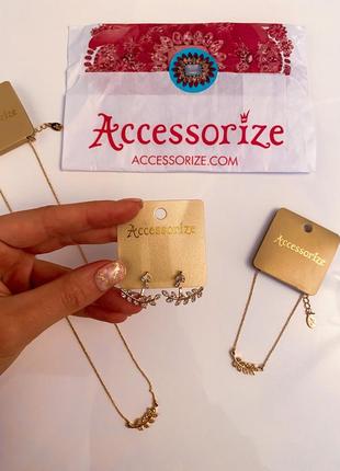 Набор украшения бижутерия accessorize сережки браслет цепочка подвеска кулон ожерелье