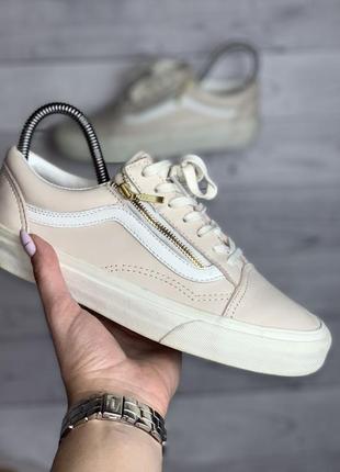 Жіночі кеди vans Blanc шкіряні мерехтливої рожевого кольору вансы кросівки