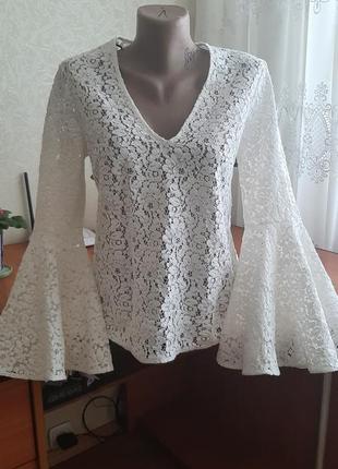 Кружевная  блуза  zara