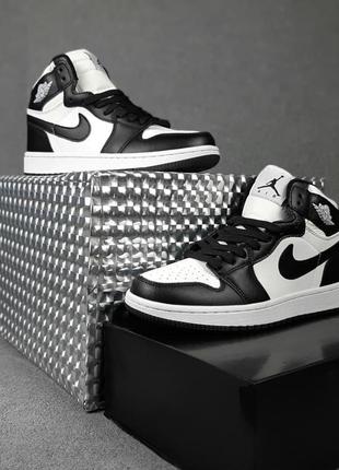 Nike air jordan🆕мужские кроссовки🆕бело-черные джорданы🆕на весну🆕кожаные кроссы🆕9 фото