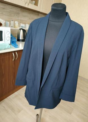 Стильный синий пиджак m&s,жакет,накидка р.48-50