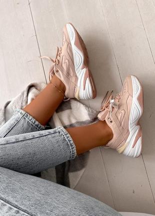 Nike m2k tekno pink трендові жіночі кросівки найк весна літо осінь беж персик женские кроссовки