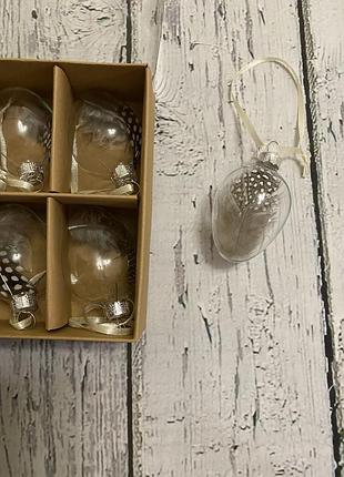 Пасхальный декор ничечье яйца стеклянные подвески перьев игрушки melinera