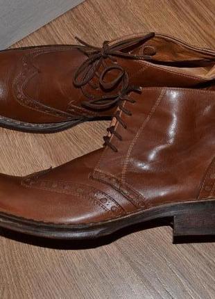 Р. 42 - стелька 28 мужские высокие броги, высокие туфли, демисезонные итальянские ботинки.8 фото