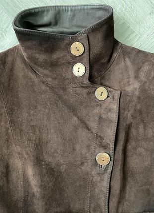 Куртка пиджак замш натуральная кожа коричневая3 фото