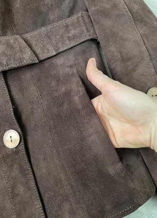 Куртка пиджак замш натуральная кожа коричневая4 фото