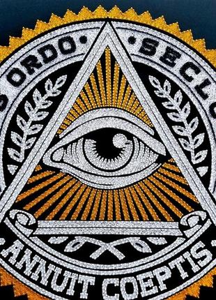Картина стринг арт всевидящее око, масонские символы, картина подарок