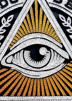 Картина стринг арт всевидящее око, масонские символы, картина подарок