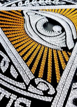 Картина стринг арт всевидящее око, масонские символы, картина подарок