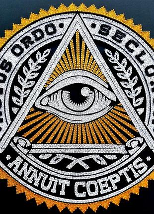 Картина стринг арт всевидящее око, масонские символы, картина подарок