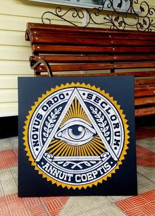 Картина стринг арт всевидящее око, масонские символы, картина подарок