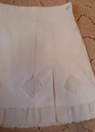 Бежевая кремовая светлая юбка классика стрейчевая юбочка новая