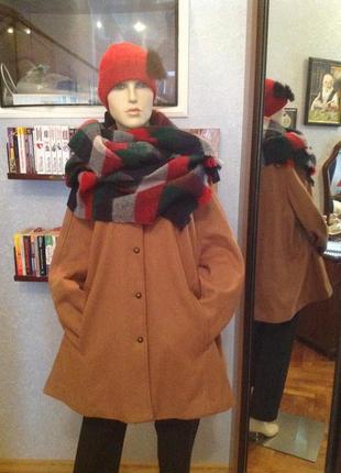 Натуральное милейшее пальто - кейп - пончо бренда h&m, размер 46-54