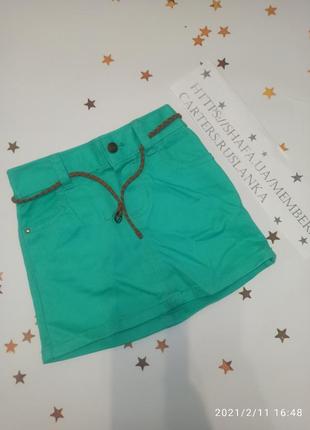 Джинсовая мини юбка с поясом и карманами2 фото