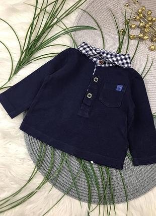 Синя кофточка поло на 0-3 міс