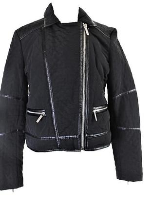 Куртка "мото" michael kors, косуха ,стеганая ,с кожаной отделкой размер l2 фото
