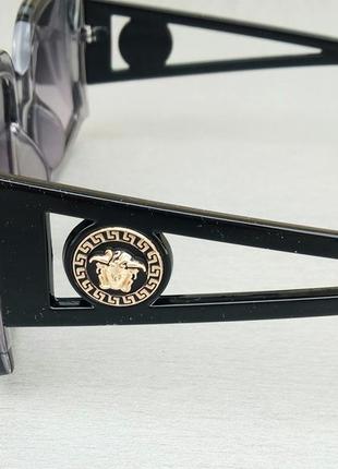 Versace очки женские солнцезащитные серые с черными дужками4 фото