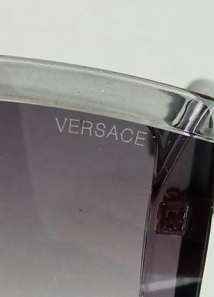 Versace очки женские солнцезащитные серые с черными дужками8 фото