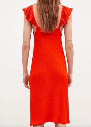 Сукня сарафан віскозне яскраве помаранчеве натуральне zara3 фото