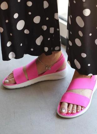 Оригинал, сандалии crocs literide stretch sandal pink, крокс2 фото