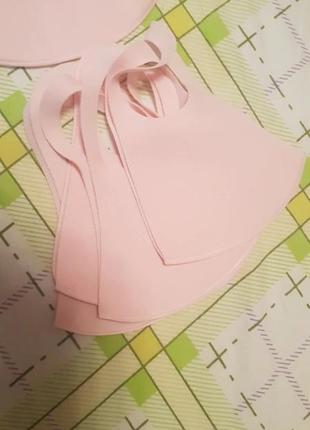 Три маски защитные многоразовые шелковистая питта / pitta (прилегающая) бледно-розовая6 фото