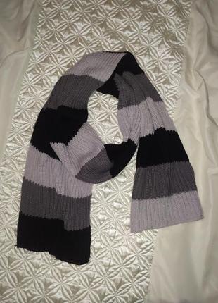 Теплый вязаный шарф1 фото