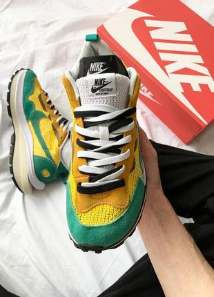 Кросівки nike vaporwaffle neptune green x sacai кросівки7 фото