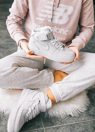 Nike air force high white женские весенние белые кроссовки найк