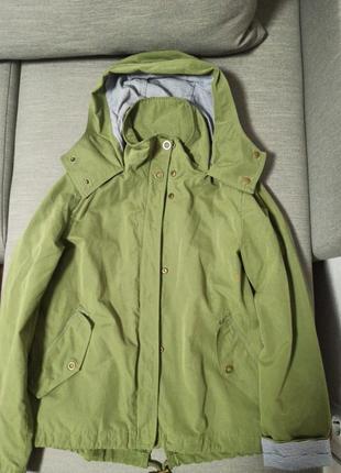 Парку куртка хакі розмір 10 з смугастими деталями з джерсі