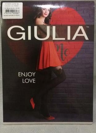 Колготки giulia enjoy love 60 den черный (nero), в наличии размеры