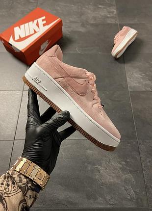 Женские кроссовки nike air force 1 grey pink sage 36-37-38-39