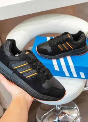 Мужские кроссовки adidas zx 500 black/orange