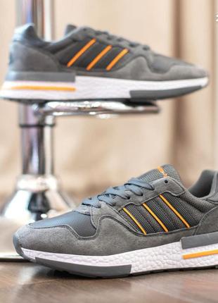 Adidas zx 500 grey/orange🆕шикарні кросівки адідас🆕 купити накладений платіж8 фото