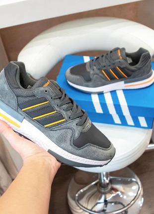 Adidas zx 500 grey/orange🆕шикарні кросівки адідас🆕 купити накладений платіж9 фото