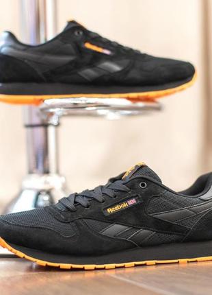 Reebok classic black/orange🆕шикарні кросівки 🆕 купити накладений платіж