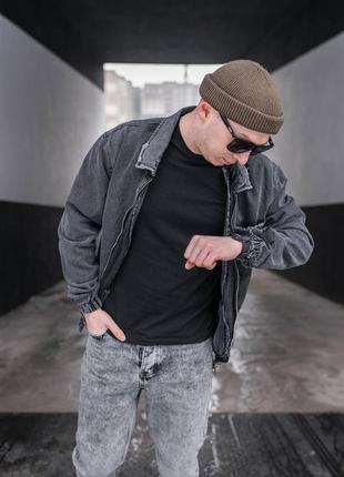 Мужской джинсовый темно-серые бомбер🆕премиум качество🆕с карманами🆕чоловіча куртка6 фото