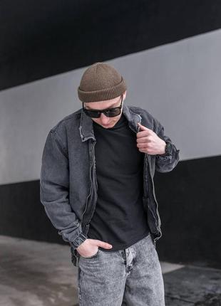 Мужской джинсовый темно-серые бомбер🆕премиум качество🆕с карманами🆕чоловіча куртка8 фото
