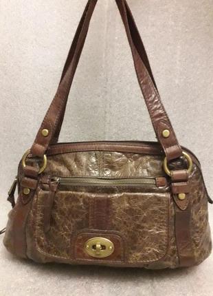 Женская  сумка fossil vintage brown leather