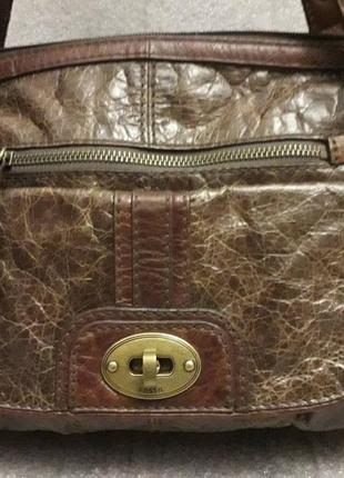 Жіноча сумка fossil vintage brown leather3 фото