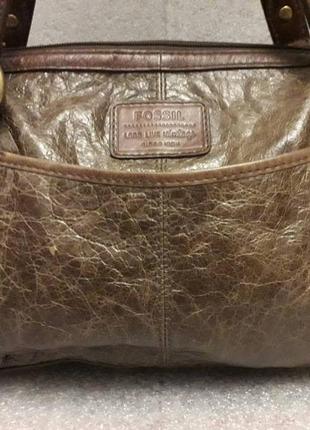 Жіноча сумка fossil vintage brown leather4 фото